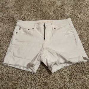 American Eagle High Rise White Shorts